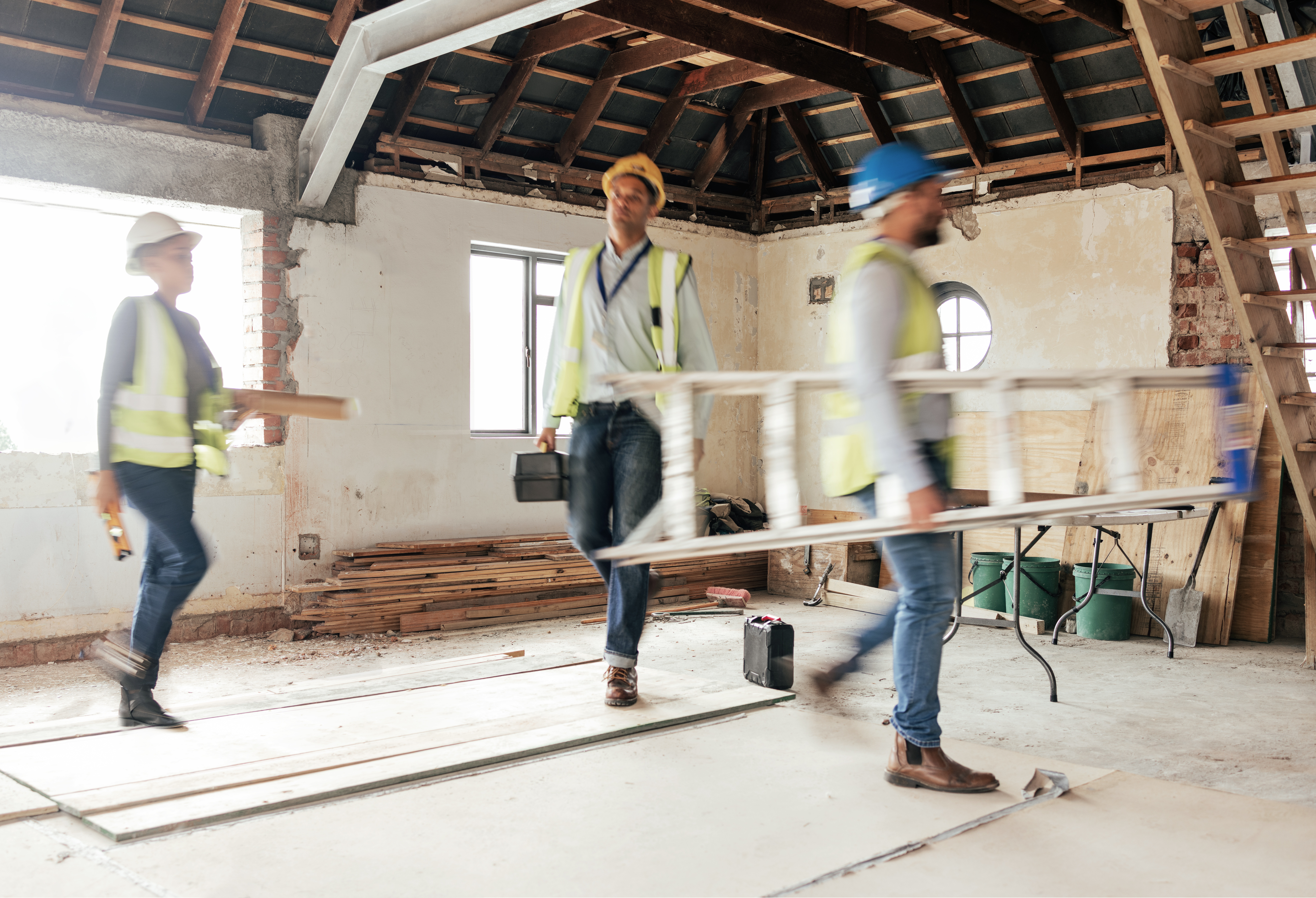 A building undergoing renovation and refurbishment as part of commercial restoration services.