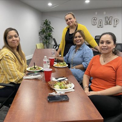 CAMP employees enjoying lunch together